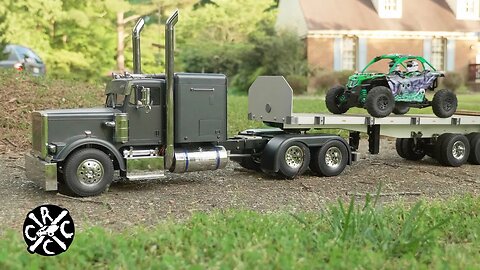 Tamiya Grand Hauler Takes Grave Digger Speedster Racing