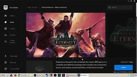 2020 Paradox pillars of eternity definitive edition free epic store