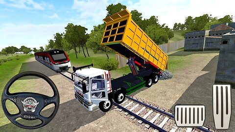 Mitsubishi Fuso Dump Truck Stop The Train - Bus Simulator Indonesia Android Gameplay