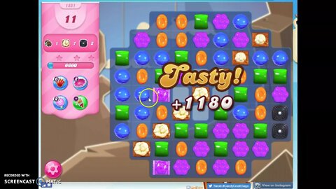 Candy Crush Level 1851 Audio Talkthrough, 2 Stars 0 Boosters