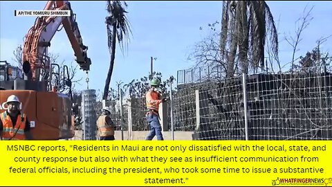 MSNBC reports, "Residents in Maui are not only dissatisfied with the local, state, and county