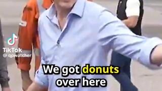 Justin Trudeau Relating to the Common People - Trudeau is a Donut!