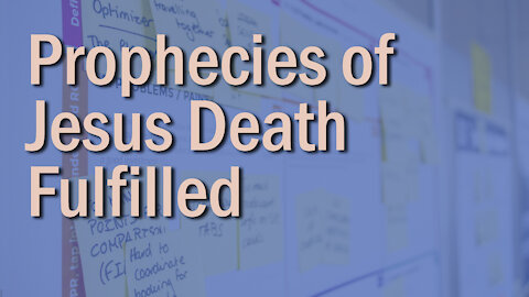 Prophecies of Jesus Death Fulfilled - Everything Is Proceeding According to Plan