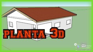 planta 3d casa com telhado 2 águas (tutorial)