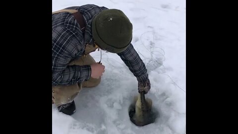 Trout Unlimited at Lower Range Pond for some ice fishing fun.