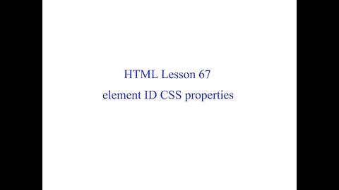 HTML Lesson 67