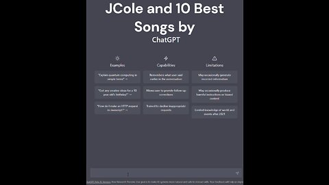 JCOLE and 10 Best songs by ChatGPT.