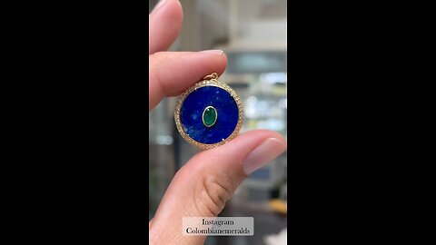 Trendy stylish 18K & 14K Solid Gold Emerald Lapis Lazuli diamond Charm pendants gifts ideas