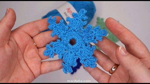 How to crochet snowflake simple tutorial for beginners by marifu6a