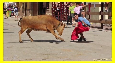 POZUELO DE ARAGON (ZARAGOZA) TARDE VACAS EN CALLE (SABADO 29 JULIO 2023) GA.VIRGEN DE SANCHO ABARCA