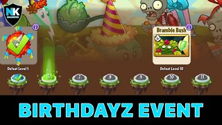 PvZ 2 - Birthdayz Event - Levels 5-10 - Level 1 Plants No Premium