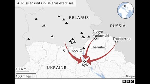 Russian forces advance towards Kyiv from 3 different directions