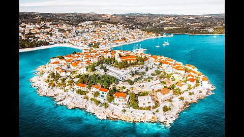 Primošten, Croatia 4k drone footage