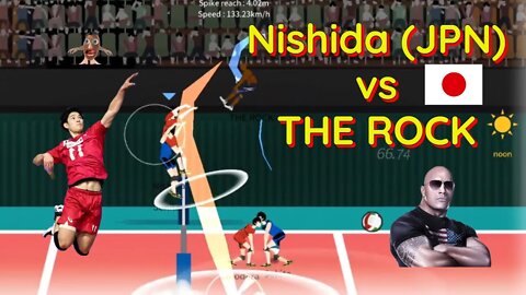 The Spike Volleyball - Team Japan (Nishida) vs The Rock in 21 Point Opponent Battle