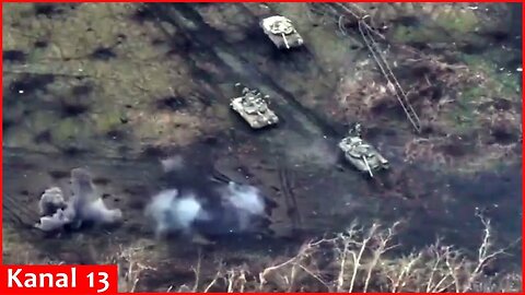 Paratroopers hiding in a forest ambushed Russian tanks launching a counterattack in Luhansk