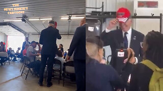 Unreal. A man in Pennsylvania makes Biden to put a red Trump hat on: "I'm proud of you now, you old fart!" Biden: "What? Nobody called me that. Thank you!"