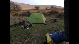 Tidying after filming packing tents away. Speedlapse. GoPro.