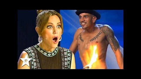 Contestant Sets Himself On FIRE On Spain's Got Talent!