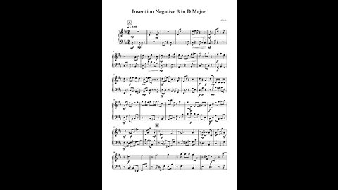 Invention Negative 3 in D Major