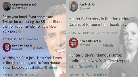 MSM & BIDEN FLASHBACK: "Hunter Biden's Laptop is Russian Disinformation!" 📺🐑