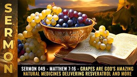 Sermon #049 - Matthew 7:16 - GRAPES are God's amazing natural medicines delivering RESVERATROL