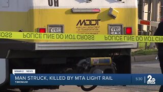 Man struck, killed by Light Rail train in Timonium