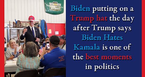 ❗ Biden donning MAGA Hat 🤣 after Trump says Biden hates Kamala ❗