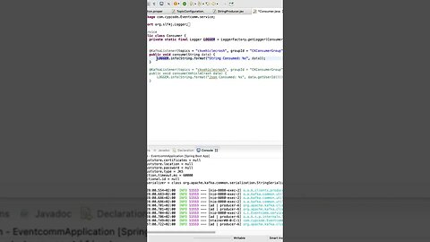 KAFKA Consumer in 60 seconds Spring boot #shortsvideo #coding #javaapplication #tutorial #shorts