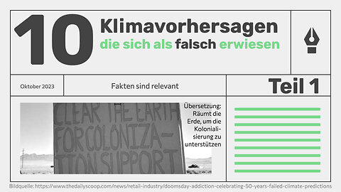 10 Klimavorhersagen, die sich als falsch erwiesen, Teil 1