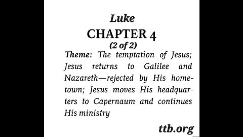 Luke Chapter 4 (Bible Study) (2 of 2)