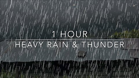 Sleeping Rain Sounds - Heavy Rain & Thunder - 1 Hour Rain - ASMR Sleep