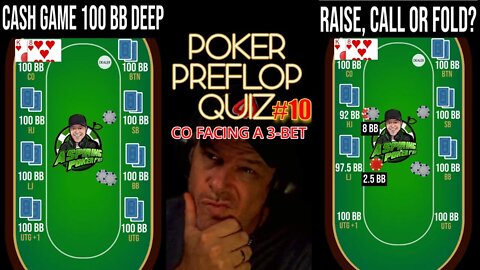 POKER PREFLOP QUIZ CO FACING A 3-BET #10