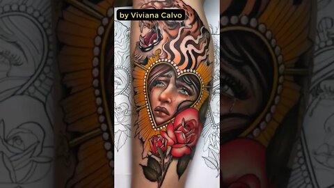 Stunning work by Viviana Calvo #shorts #tattoos #inked #youtubeshorts