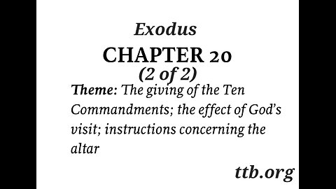 Exodus Chapter 20 (Bible Study) (2 of 2)