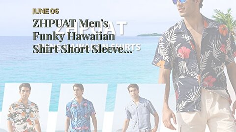 ZHPUAT Men's Funky Hawaiian Shirt Short Sleeve Button Down Tropical Print Shirts Beach Party Ho...