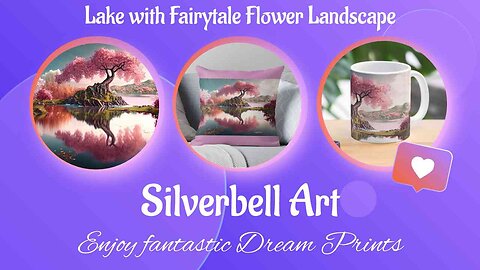 Silverbell Art presents a fairytale Landscape of Flowers right on the Lake