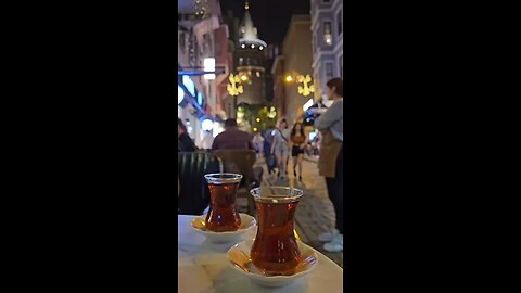 Turkish tea in Taksim square