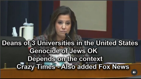 Deans of 3 Universities in the United States - Genocide of Jews OK - Depends on the context