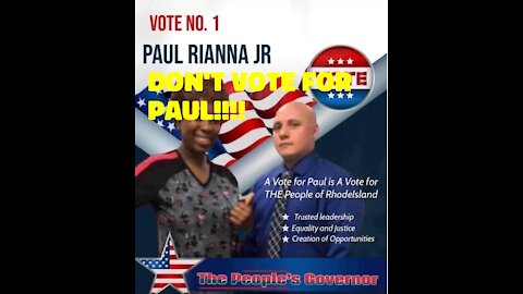 More exposure on Paul Rianna Jr. the guy who says he is running for Governor in RI