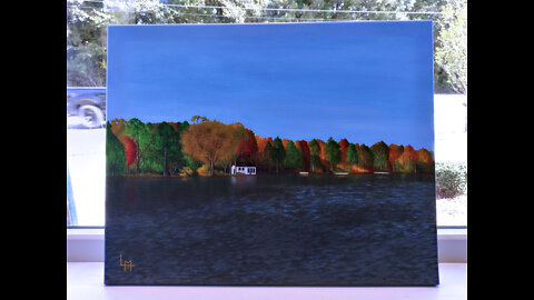 The Making of The Little White House by the Lake - Acrylic Painting