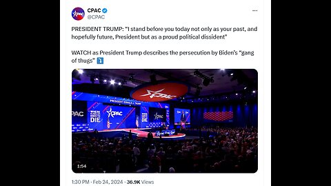 Trump Slams Biden At CPAC: I'm A "Proud Political Dissident"