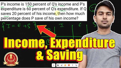 Income, Expenditure & Savings🔥 Question for Concept Building | MEWS Maths #ssc #maths #cgl2023