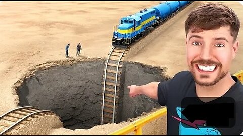 MrBeast,Train Vs Giant Pit