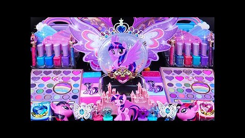 Galaxy Little Pony Slime Mixing Random things into slime #ASMR #Satisfying #slimevideo #Makeupslime