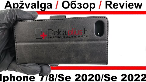 Dirbtinos odos dėklas su skyreliais - juodas Iphone 7/8/Se 2020/Se 2022