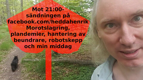 Lajv 21:00 ikväll om morotslagring, plandemier, hantering av beundrare, robotskepp och min middag