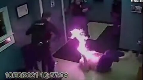 Graphic Warning: Man Catches Fire From Taser After Dousing Himself In Hand Sanitizer