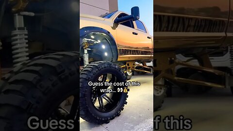 CRAZY EXPENSIVE Chrome Gold Wrapped Lifted Cummins! 🔥💰 #shorts