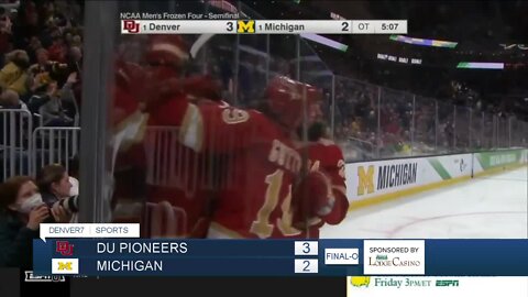 NCAA Frozen Four: Denver beats Michigan 3-2 in overtime