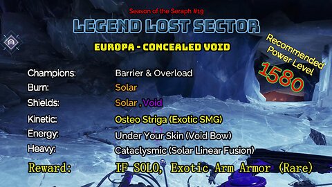 Destiny 2 Legend Lost Sector: Europa - Concealed Void on my Warlock 2-26-23